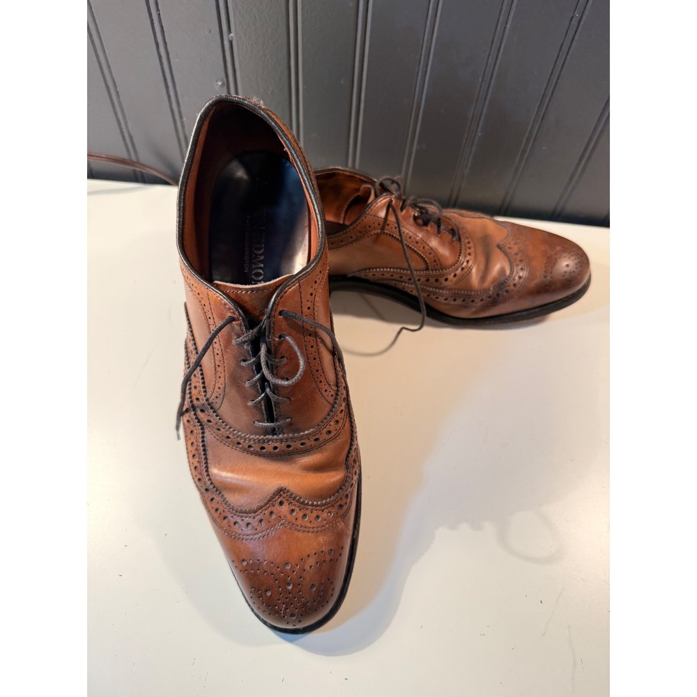Allen Edmonds McAllister Wingtip Oxford Walnut Brown Leather 6203 Mens 9.5D
